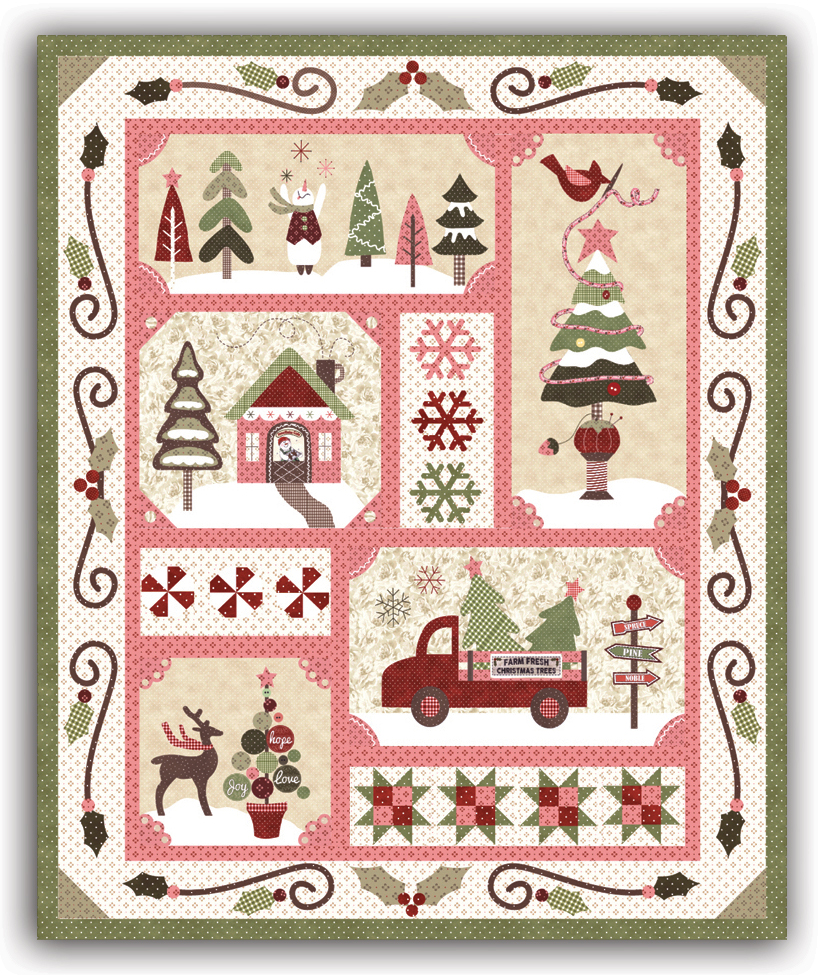 Sew Merry Quilt (pink) - Complete kit