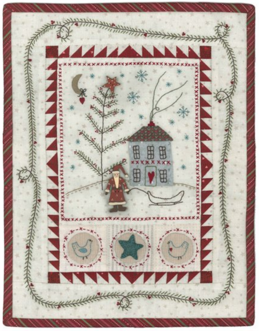 LA-Y396, Pattern, Primitive Christmas Wallhanging - 10" x 13"