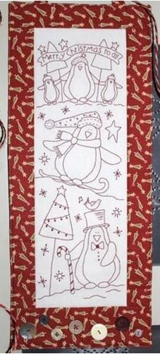 TBH-D298, Chilly Penguins (20 x 55cm) Pre-printed Fabric and Pattern