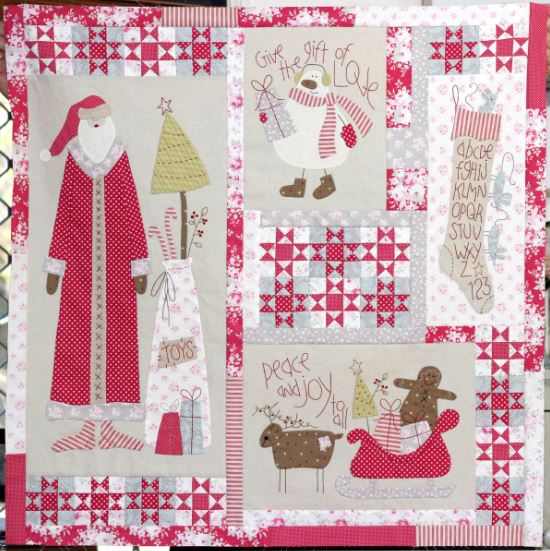 TBH-D304TOT, Christmas Blessings - Complete kit including Linnen, Fabrics and Embroidery Floss