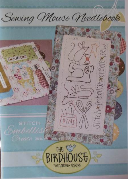 TBH-D324, Sewing Mouse Needlebook Pre-printed Fabric and Pattern