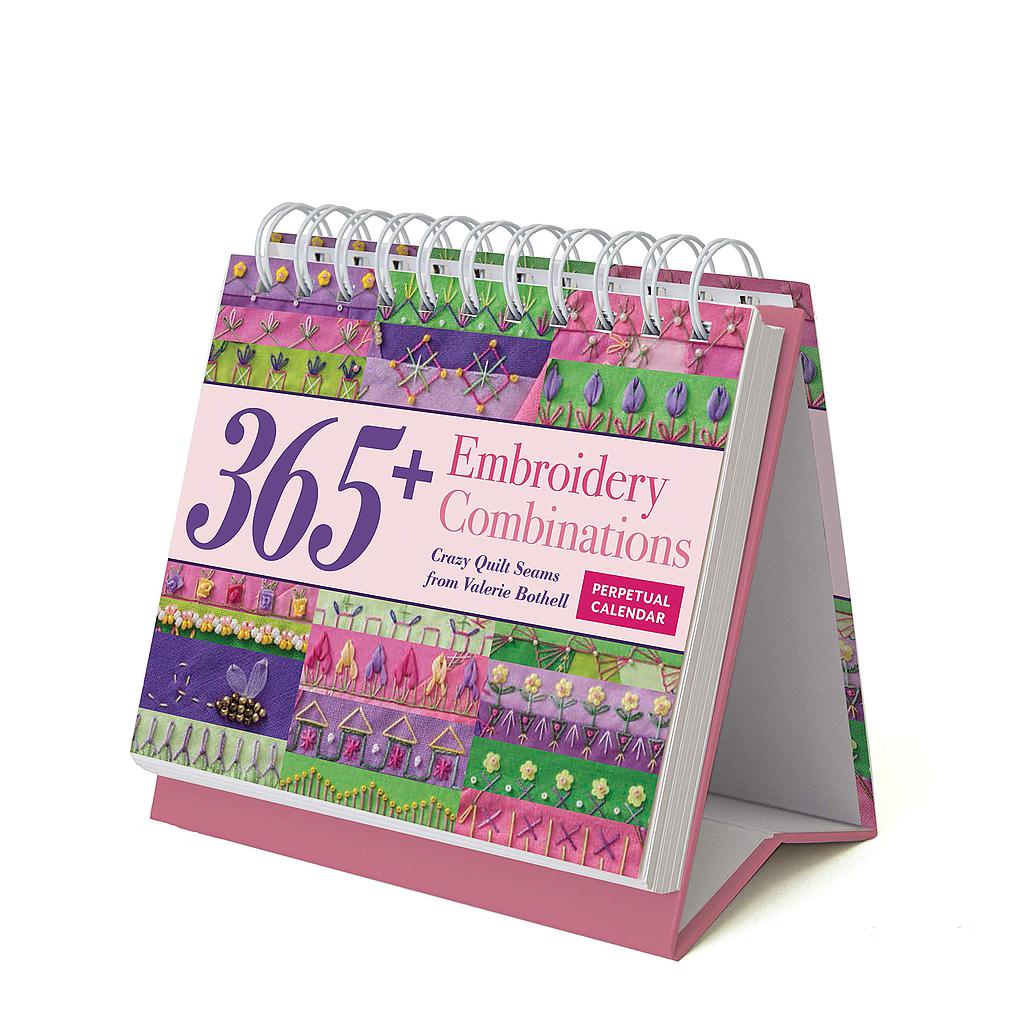 Embroidery Combinations Perpetual Calendar, by Valerie Bothell (365 Crazy Quilt Seams)
