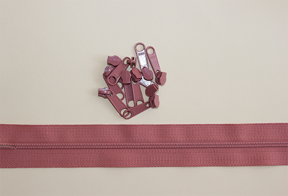Zipper Small, 2 meter/10 sluiters, Antique Pink / Antiek Roze