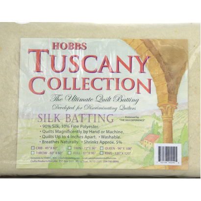 HOBTS120, King, TUSCANY SILK BLEND BATTING 120" x 120"