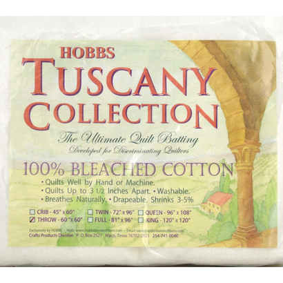 HOBTB45, Crib, TUSCANY BLEACHED COTTON Batting 45" x 60"