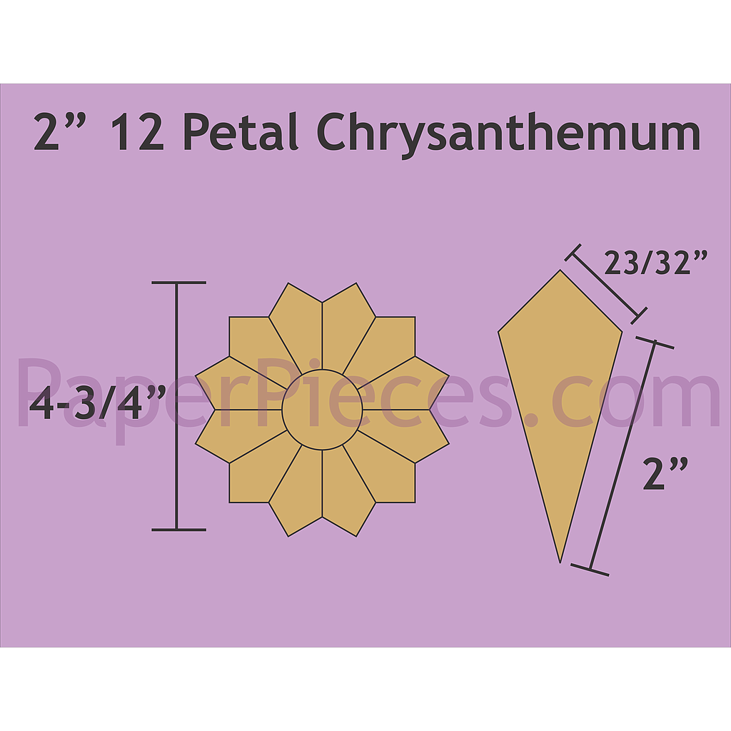 2" 12 Petal Chrysanthemum, 7 Plates
