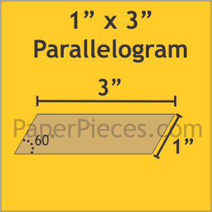 1" x 3" 60 Degree Parallelogram, 60 Pieces
