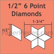 1/2" 6 Point Diamonds, 125 Pieces