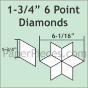 1 3/4" 6 Point Diamonds, 75 Pieces