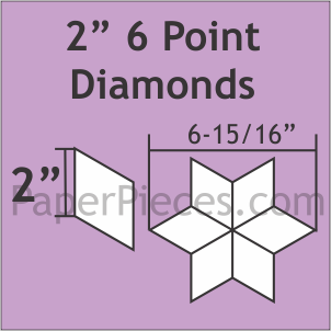 2" 6 Point Diamonds, 75 Pieces