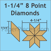 1 1/4"8-Point Diamonds, 126 Pieces