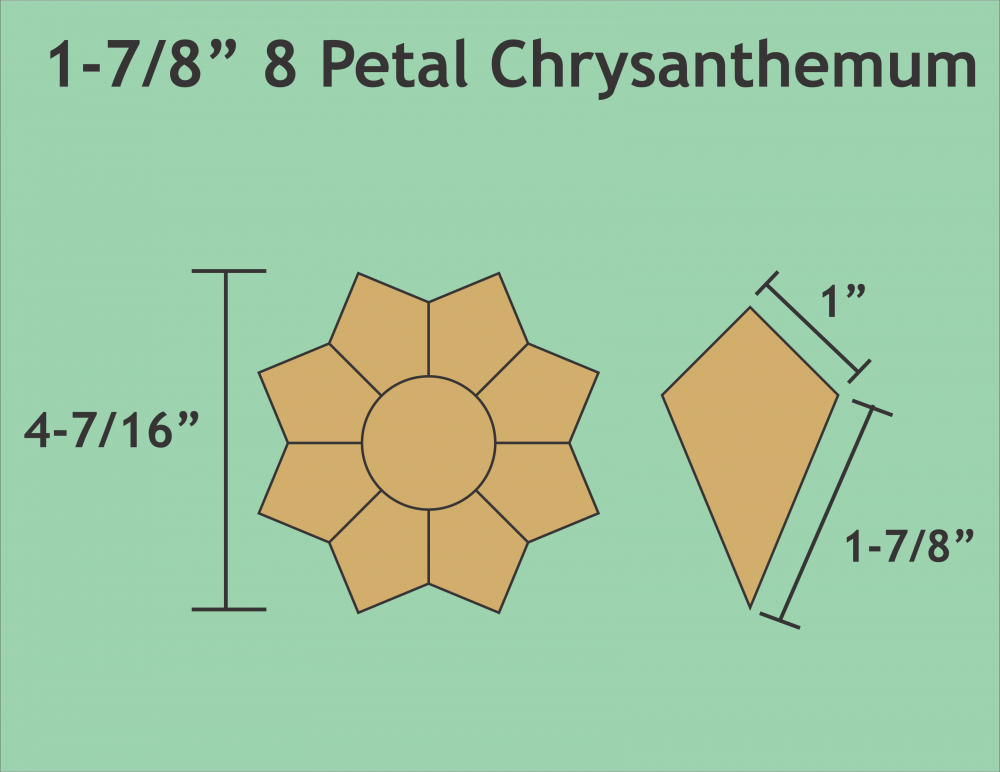 1-7/8” 8-Petal Chrysanthemum, 8 4-7/16” Flowers