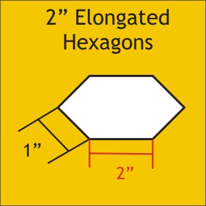 2” Elongated Hexagons, 75 Pieces