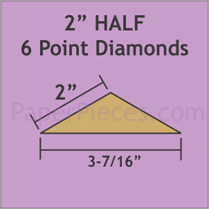 2" Half 6-Point Diamonds, 80 Pieces