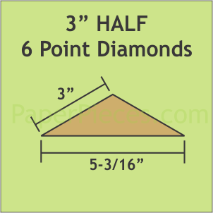 3" Half 6-Point Diamonds, 36 Pieces