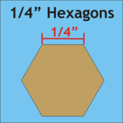 1/4" Hexagon, 200 Pieces
