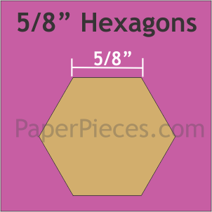 5/8" Hexagon, 100 Pieces