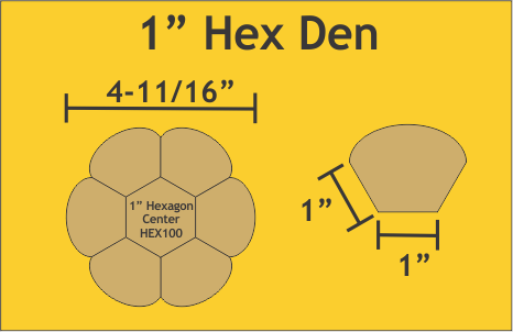 1" Hexden, makes 6 plates