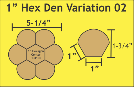 1" Hexden variation, makes 6 plates
