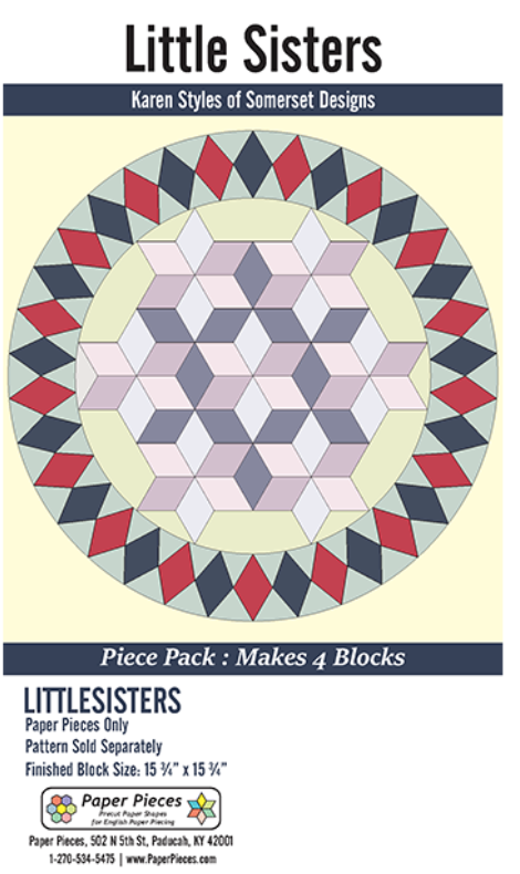 Little Sisters Pack, makes 4 blocks. Pattern sold seperatly