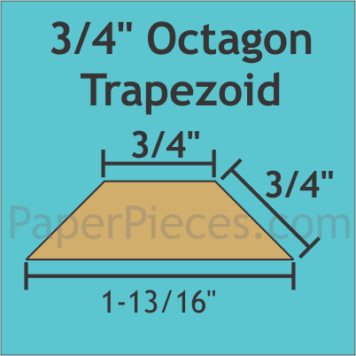 3/4" Octagon Trapezoid, 96 Pieces