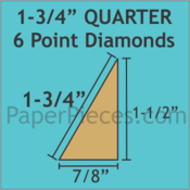 1 3/4" Quarter 60 Degree Diamond, 72 Pieces