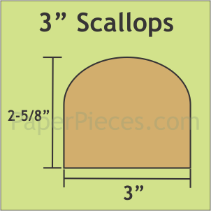 3" Scallop, 36 Pieces