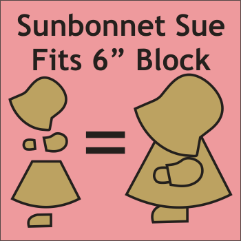 6" Sunbonnet Sue, makes 4