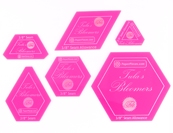 6-Piece Acrylic Template Set (3/8"), for Tula's Bloomers  (3/8" Seam Allowance)