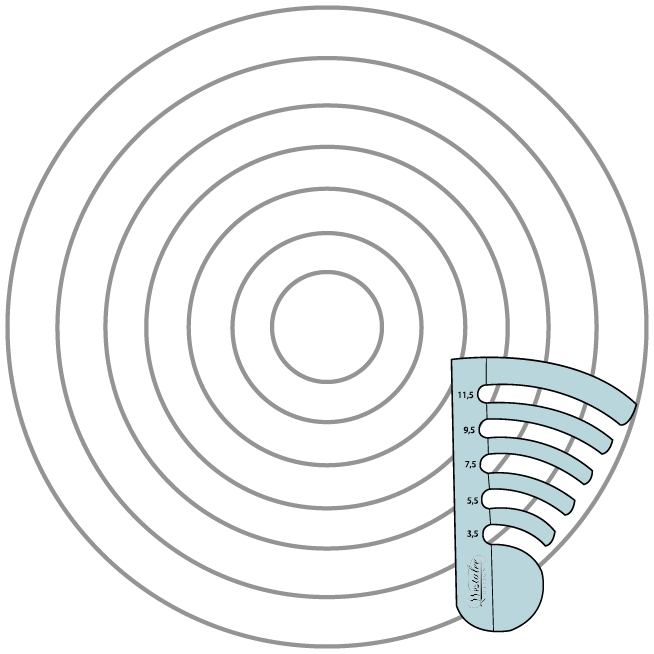 Circles on Quilts - 2.5" thru 11.5" Template 2 pc Set Low Shank