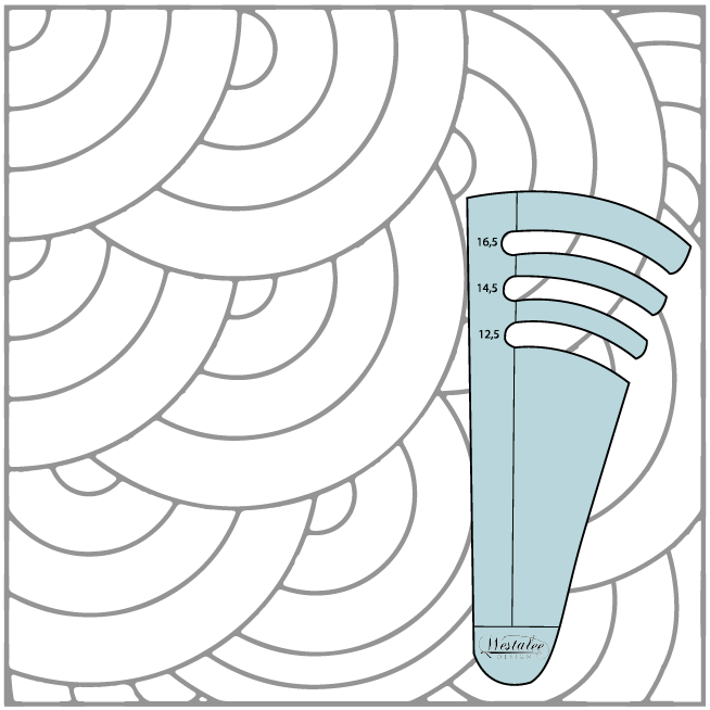 Circles on Quilts - 12.5" thru 17.5" Template 2 pc Set  High Shank