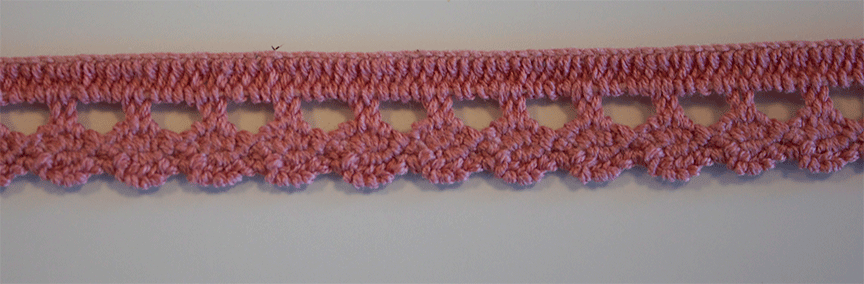 Broderie Lace Antique Pink (10mm) - 25 meter
