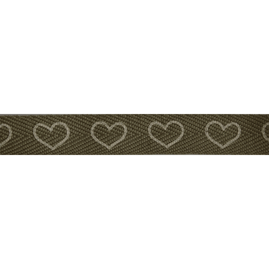 Green Lace & White Hearts (14mm) - 25 meter by Rinske