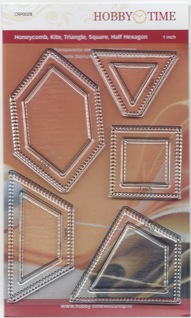CRP0028, 1" Honeycomb, 1" Half Hexagon, 1" Triangel, 1" Square, 1" Kite - Quiltstamps