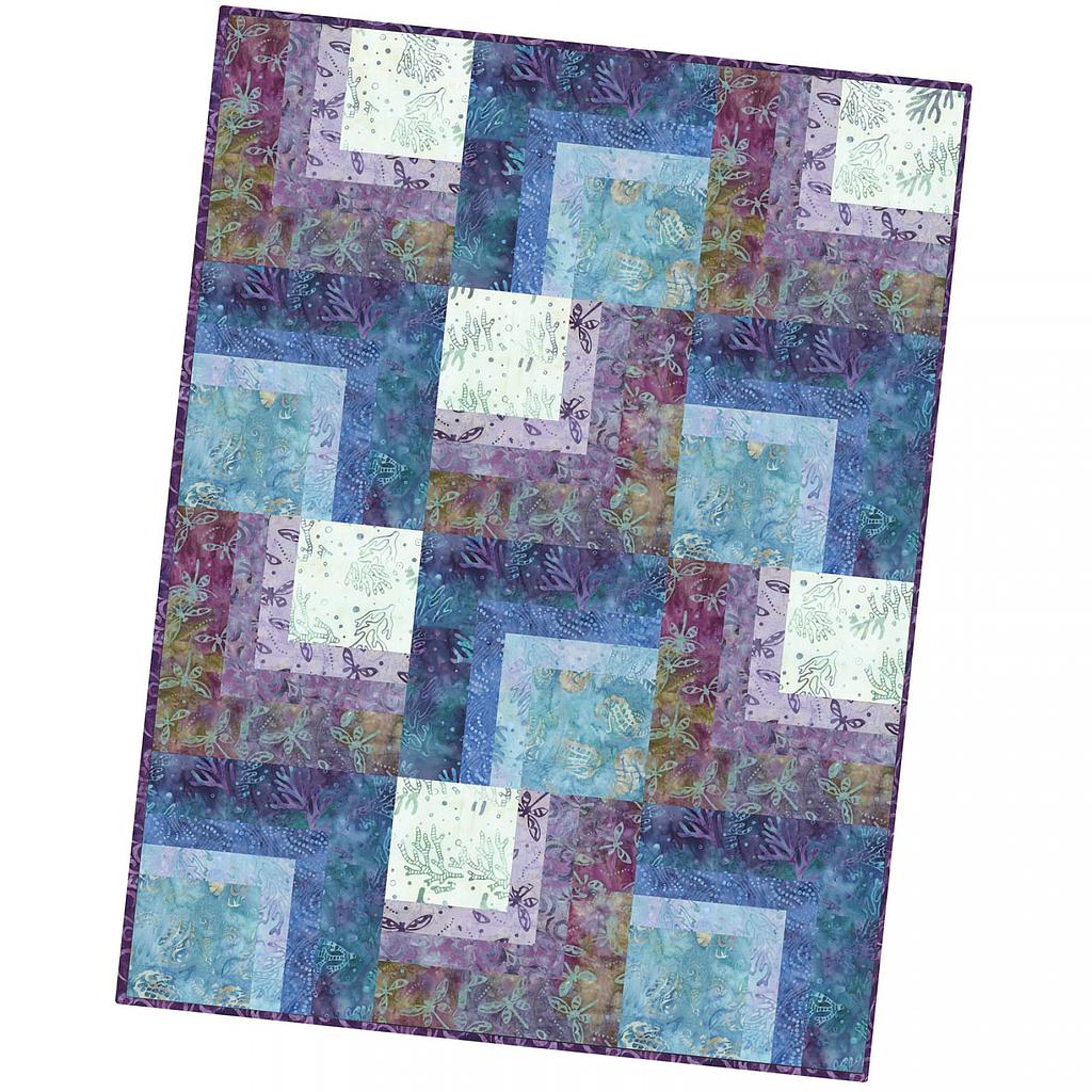 Coastal Chic Batiks, Corner Cabin Quilt (36" x 48")