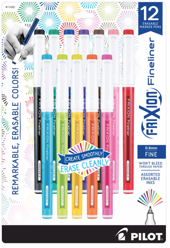 Frixion Fineliner Assortment (12 pcs)(Fine 0.6mm)