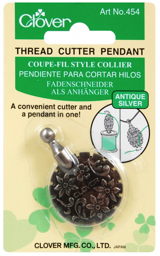 CLO454, CLOVER, Thread Cutter Pendant Antique Silver PK OF 3 EA