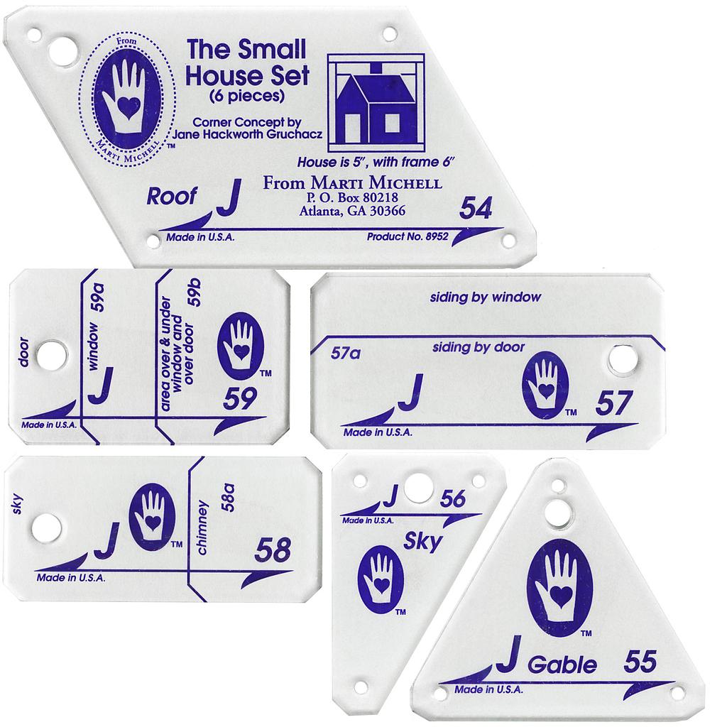 Template Set J - The House Set (6" finished block) by Marti Michell