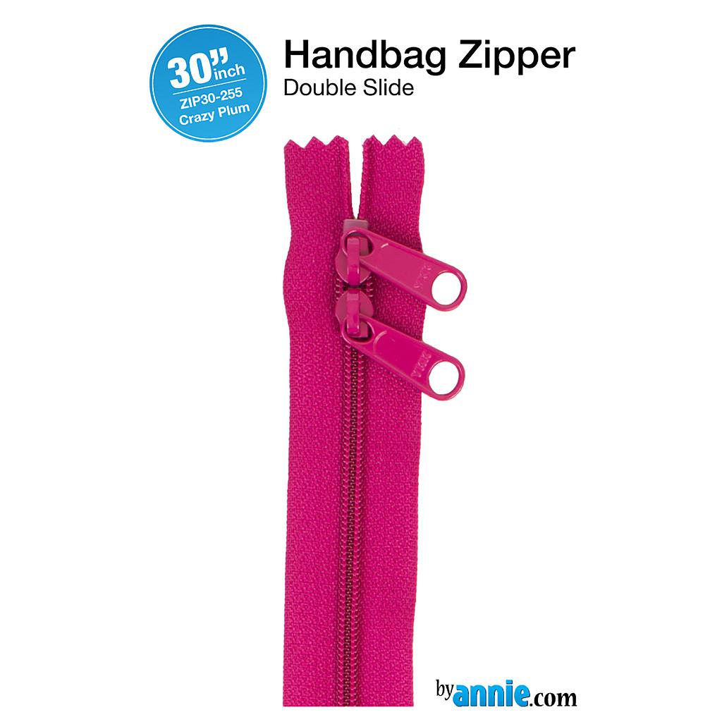 ZIP30-255, 30" Handbag Zippers - Double-slide (Crazy Plum) ByAnnie