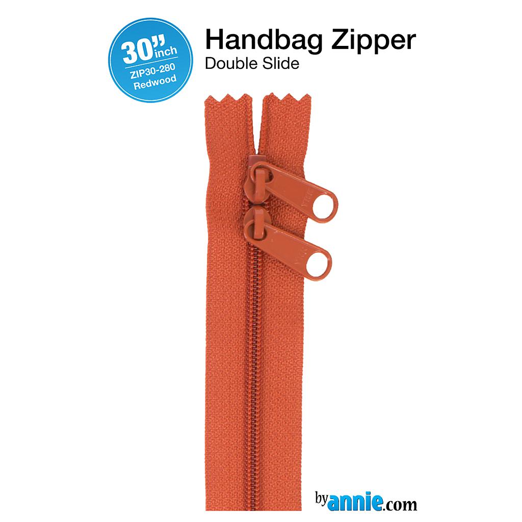 ZIP30-280, 30" Handbag Zippers - Double-slide (Redwood) ByAnnie