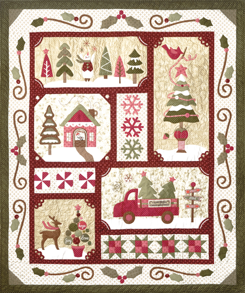 BOM 1-6, BLOCK OF THE MONTH PARTS 1-6, Sew Merry Quilt BOM(red) 